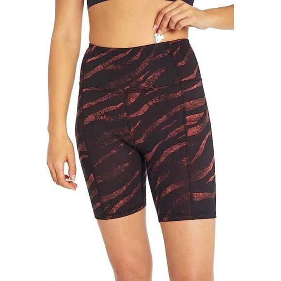 Jessica Simpson Women's Tummy Control Bermuda Short Small Black Mystic Zebra - Picture 1 of 14